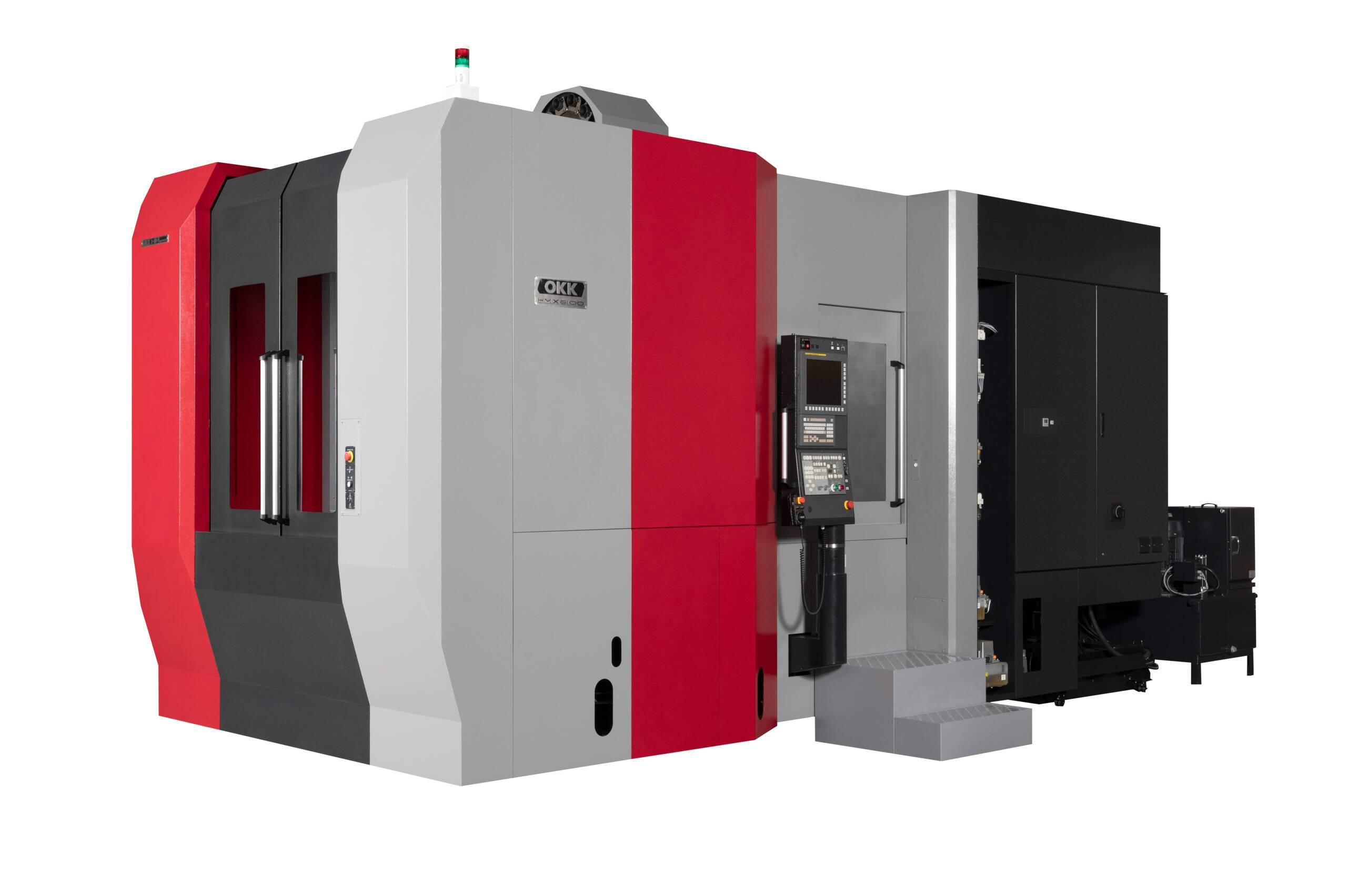 Industrial machine with red and gray design