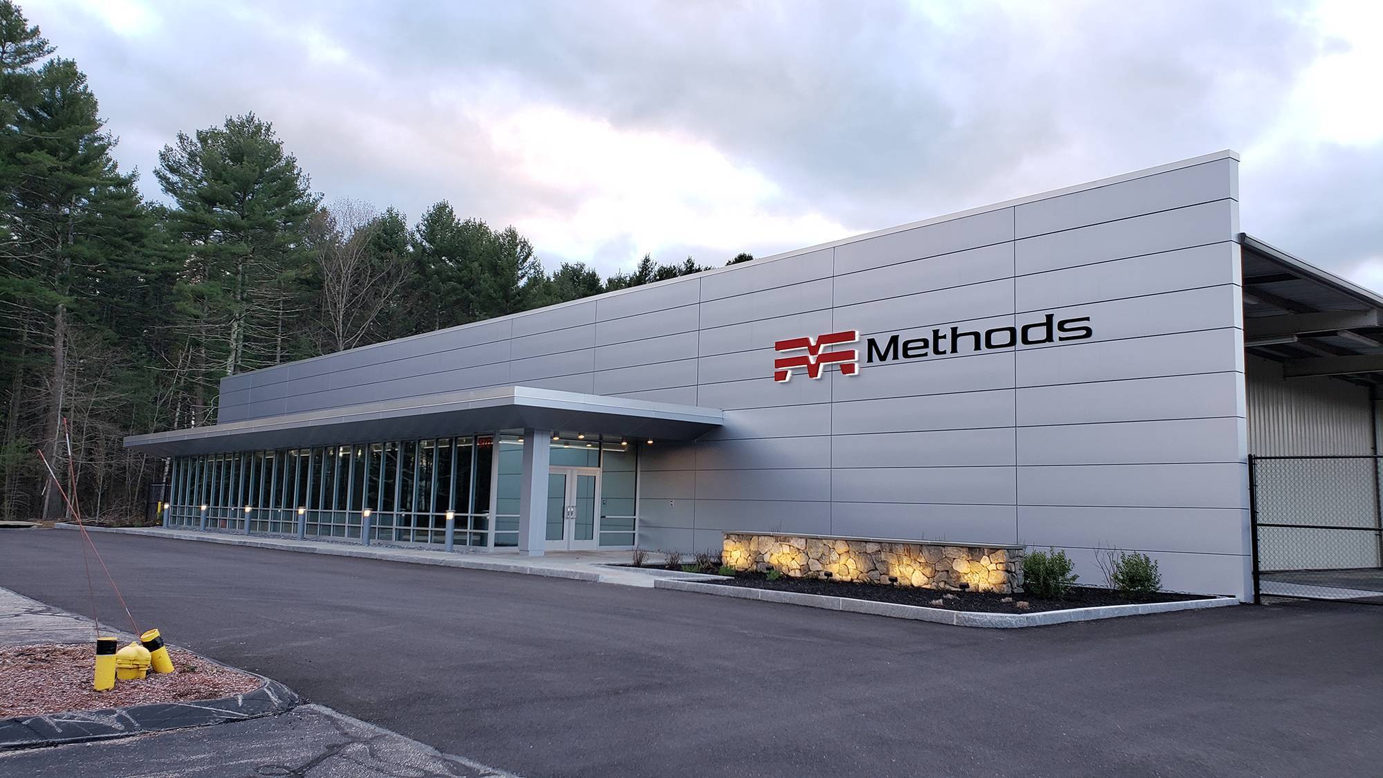 the outside of the Precision Center located at Methods Machine Tool headquarters near Sudbury, MA