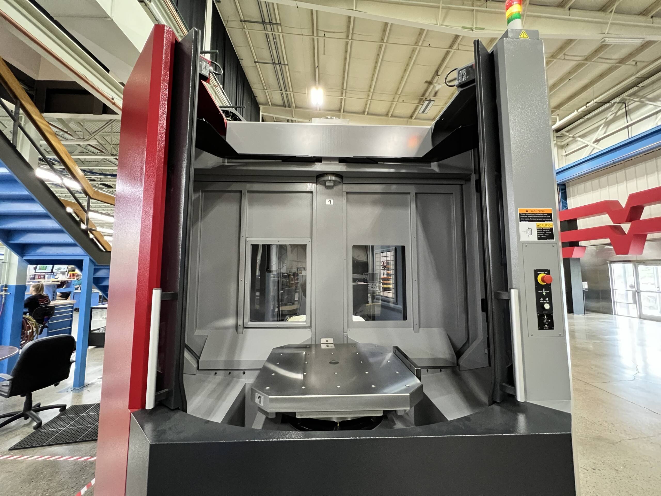 Interior of a KIWA horizontal machining center.