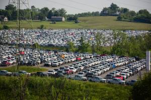 Vehicles waiting for chips