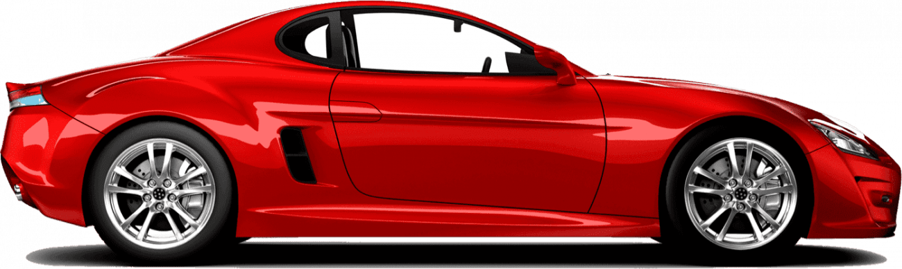 a red car signifying the automotive industry and auto parts machined by CNC machine tools