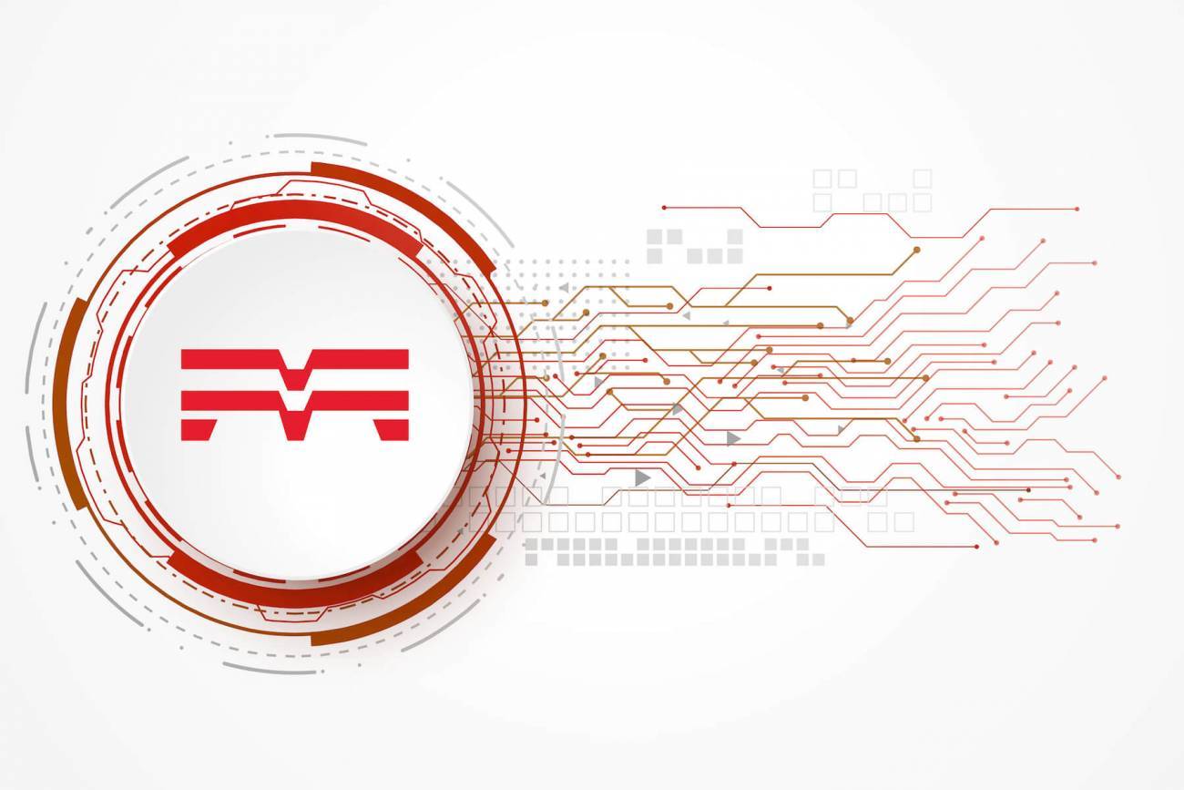 Methods Machine logo with circuit paths leading into it